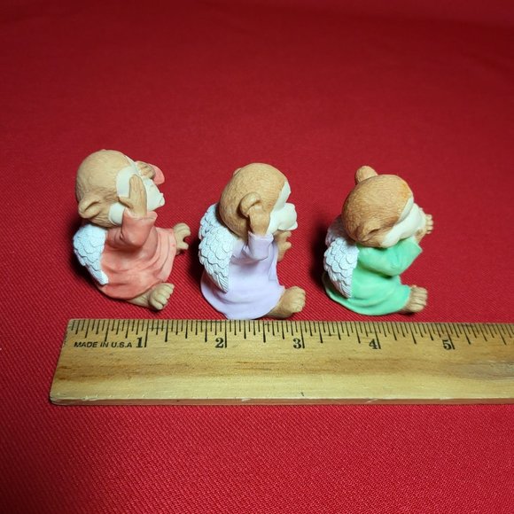 See Hear Speak No Evil Monkey Figurine Set of 3 - Picture 7 of 10